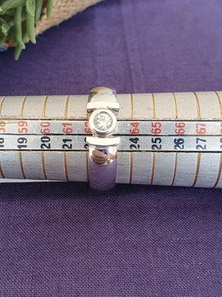 Anillo Solitario Zircon Plata