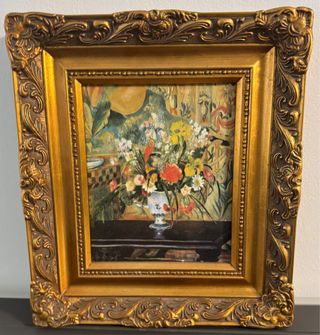 Cuadro Flores - Marco Dorado