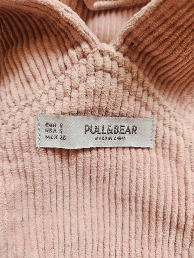 Peto de pana corto rosa