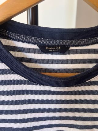 Camiseta Massimo Dutti rayas azul-blanca