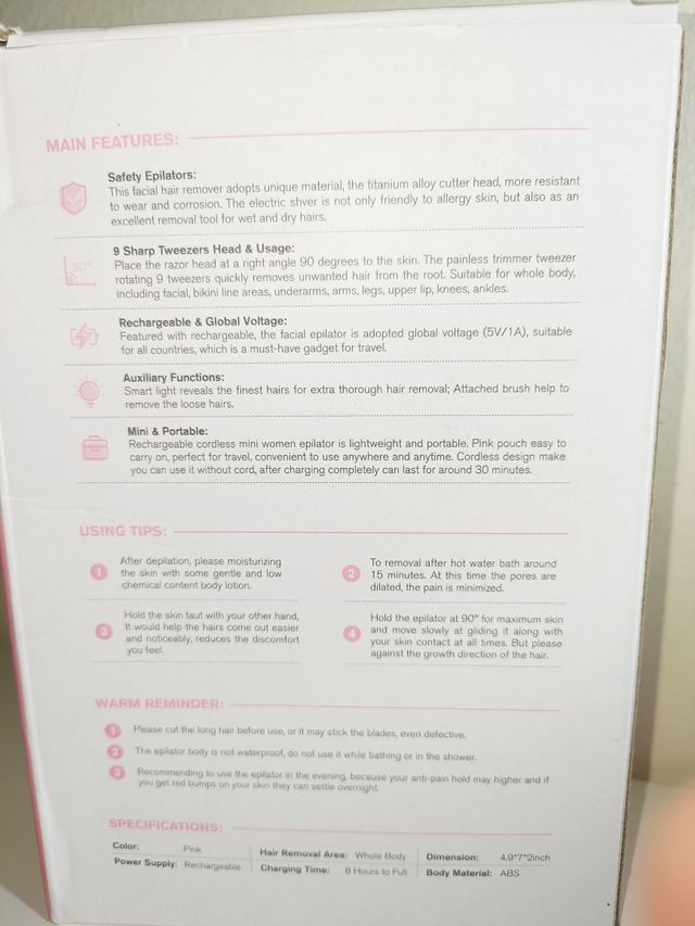 Epilatore corpo Flend KD-190 ricaricabile, bianco