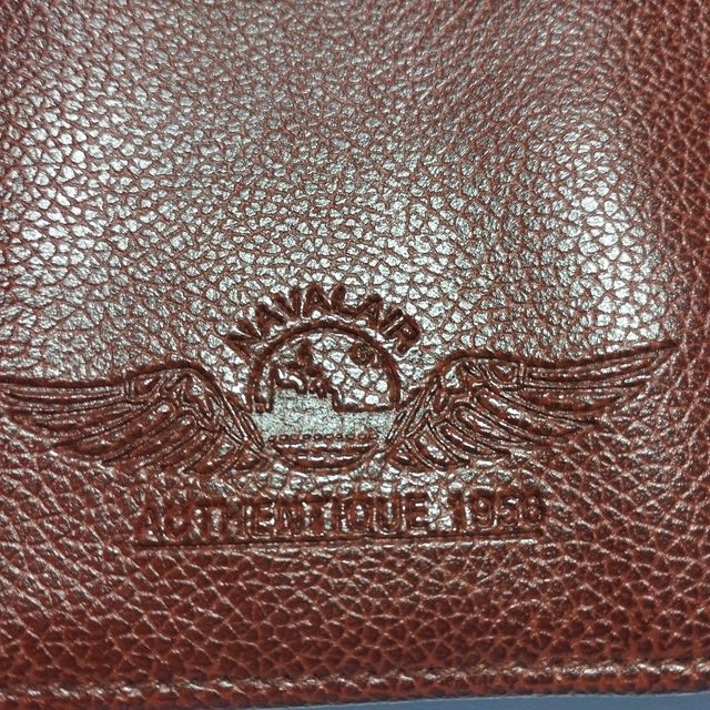 Portadocumenti in pelle Naval Air Marrone