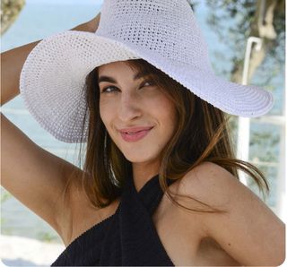 Cappello Rafia Bianco Handmade
