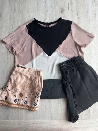 ZARA shorts+ATMOSPHERE top TS como nuevo