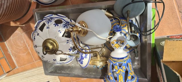 Lamparas porcelana azul-blanca lote lo de la fot