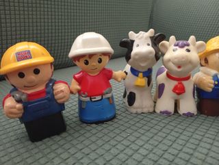 6 Muñecos Mega Bloks - Granja y Construcción