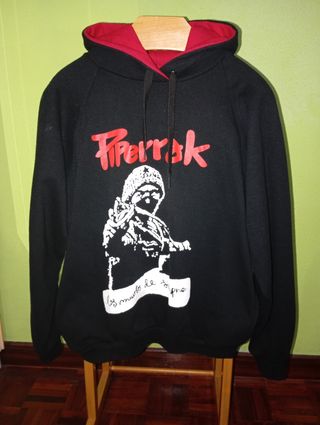 Sudadera Piperrak - Negra con Rojo