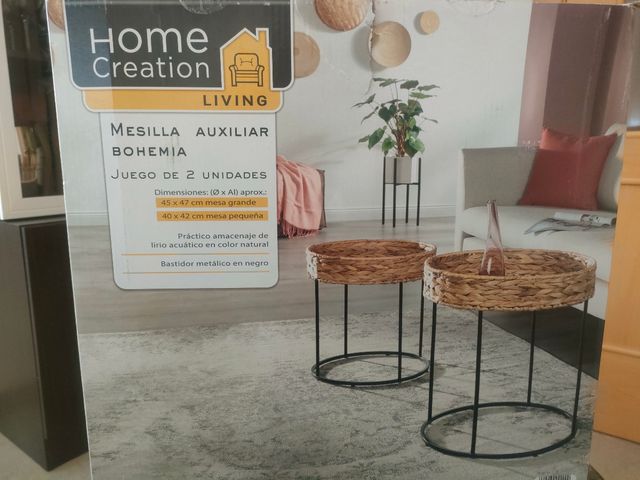 2 Mesitas Boho + ventilador.