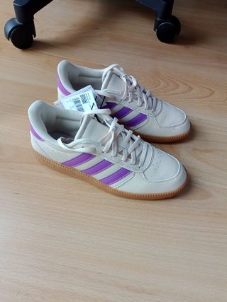Zapatillas Adidas - Beige/Morado - 37.5