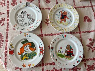 Platos infantiles pintados a mano