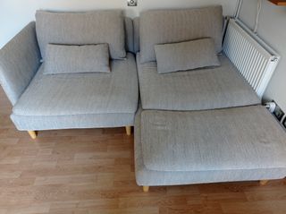 Sofá 2 plazas chaise longue gris