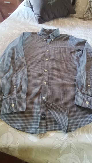 Camisa Dockers manga larga a cuadros azul/gris M