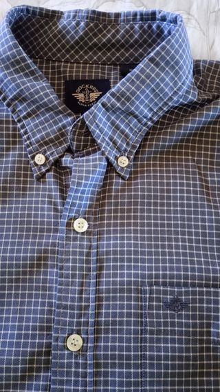 Camisa Dockers manga larga a cuadros azul/gris M