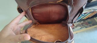 Mochila cuero marrón artesanal