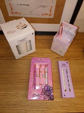 Set scrivania rosa | Organizer + penne