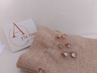 Pendientes bañado oro 18k - 3 pares
