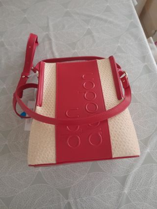 Bolso bandolera rojo beige