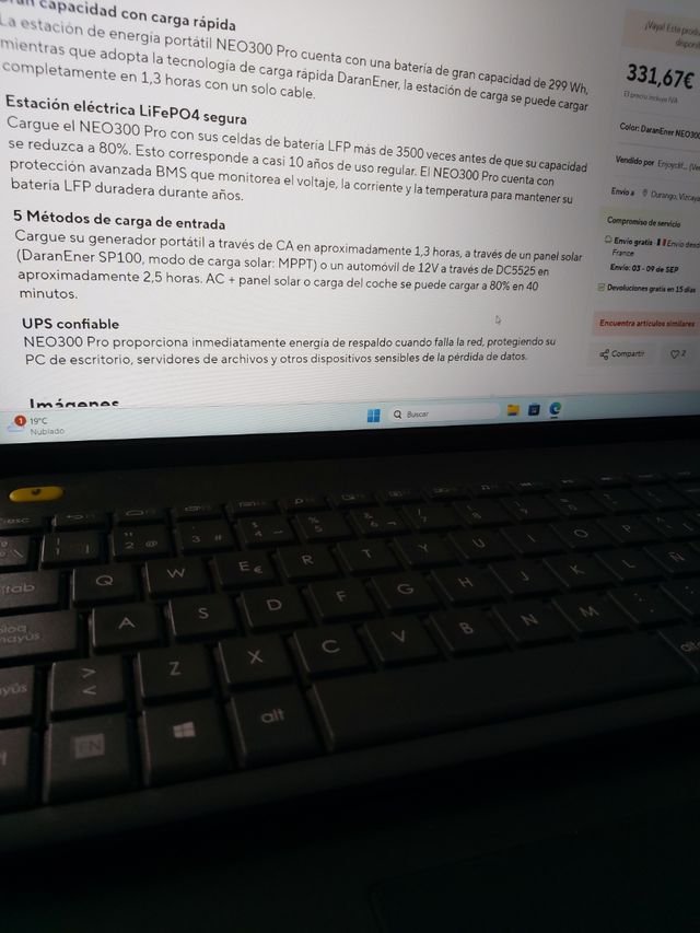 Estación energía Daranener Neo300 con panel 80w