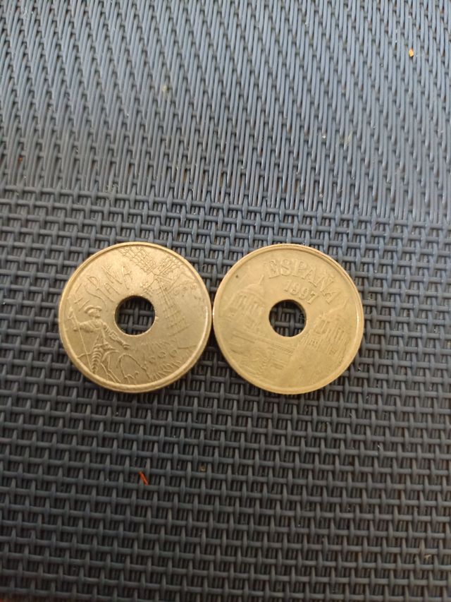 2 Monedas 25 pesetas España 1997