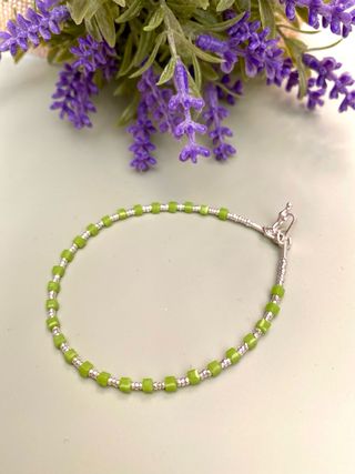 Pulsera Murano plata - Verde