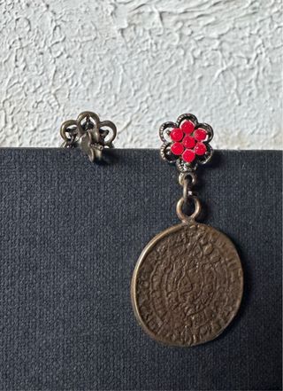 Pendientes Moneda Rojo