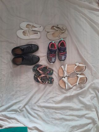 5 pares de zapatos niña