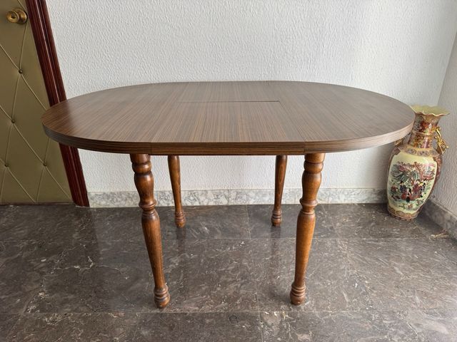 Mesa redonda extensible madera color roble