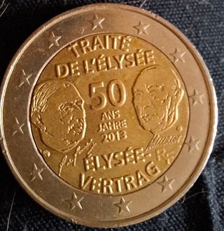 Moneda 2€ Francia 2013 Tratado El Elíseo