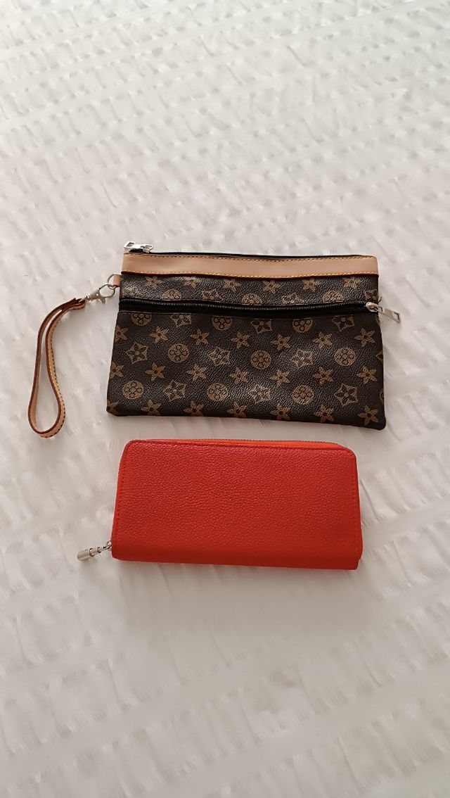 Bolso mano & cartera: Marrón y Rojo