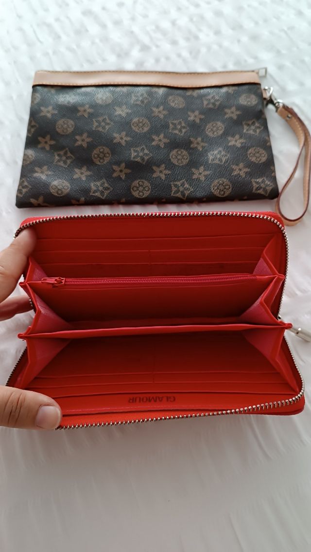 Bolso mano & cartera: Marrón y Rojo