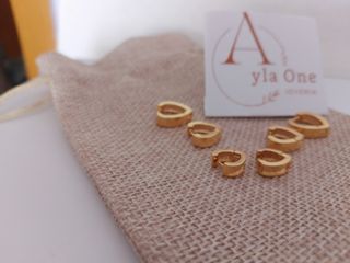 Pendientes bañado Aro Corazón - Baño Oro 18k