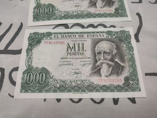 2 Billetes 1000 Pesetas 1971