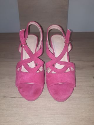Zapatos tacón rosa fucsia 38