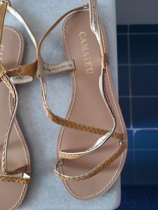 Sandali bassi oro/marrone n.37