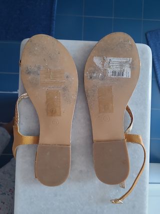 Sandali bassi oro/marrone n.37