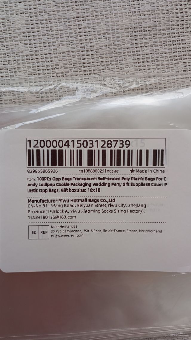 Sacchetti di plastica opp trasparenti