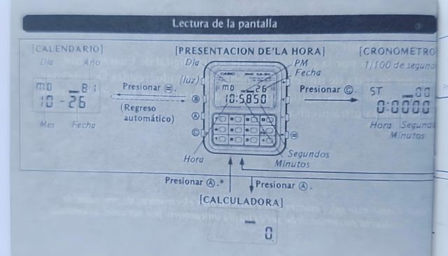 Instrucciones para relojes Casio módulo 134. Leer