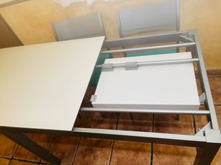 Mesa de cocina Mobliberica 4 sillas Gris y Blanca
