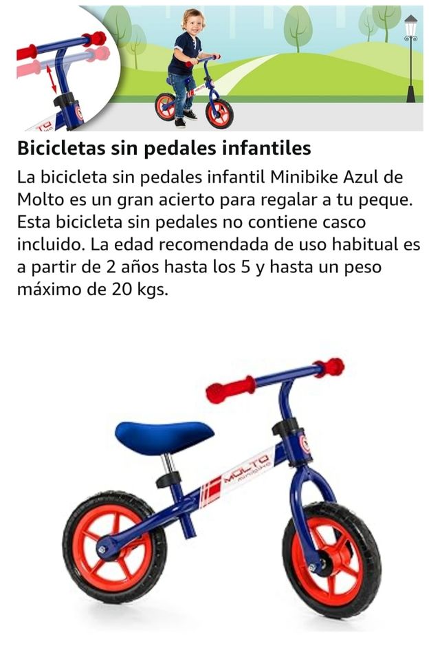 Minibike Molto - Bicicleta sin pedales de niño
