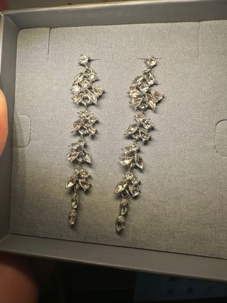 Orecchini pendenti cristalli argento