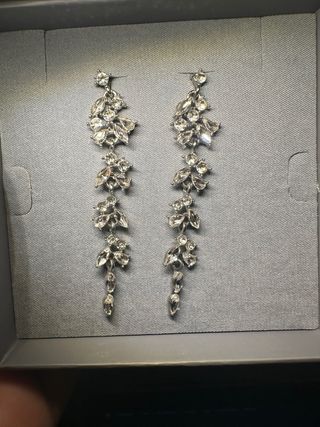 Orecchini pendenti cristalli argento