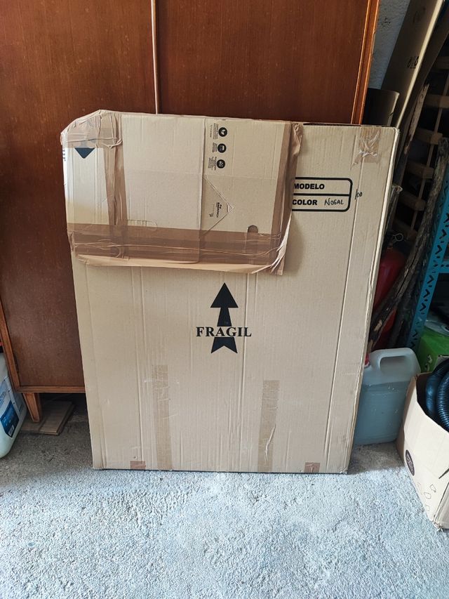 Espejo baño rústico - Madera color nogal