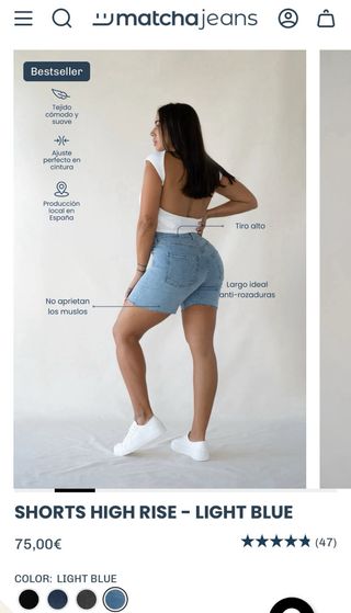 Vaqueros cortos Matcha jeans - Talla S