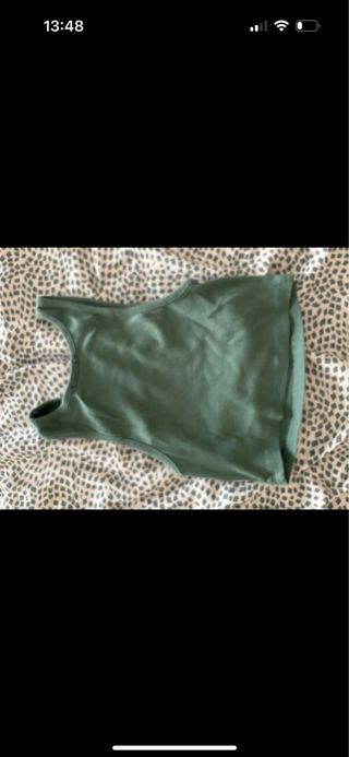 Top halter Zara - Verde oliva