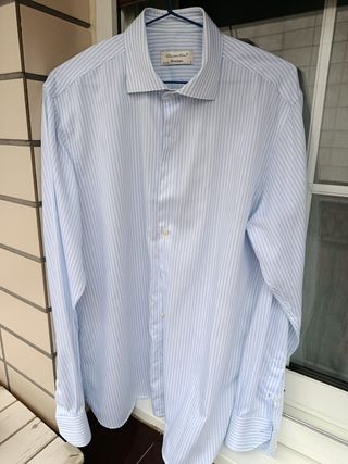 Camisa Emidio Tucci azul rayas