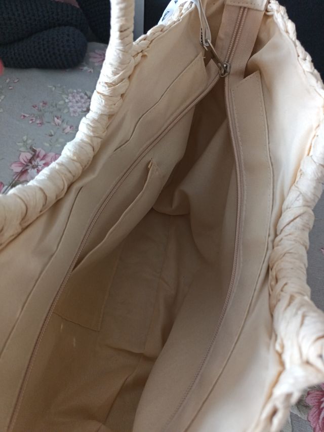 Bolso paja beige - nuevo