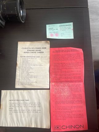 Chinon 872 Super 8: Cámara + Manuales