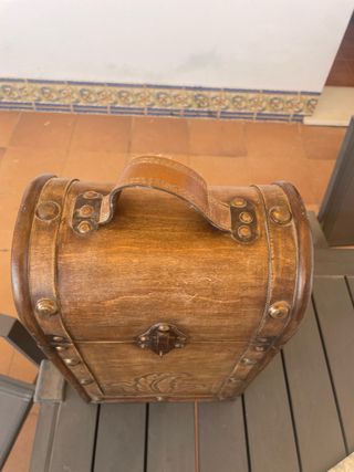 Caja madera vintage 2 botellas