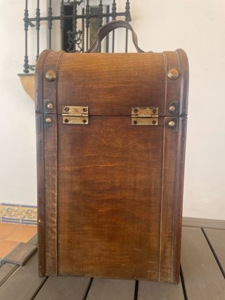 Caja madera vintage 2 botellas
