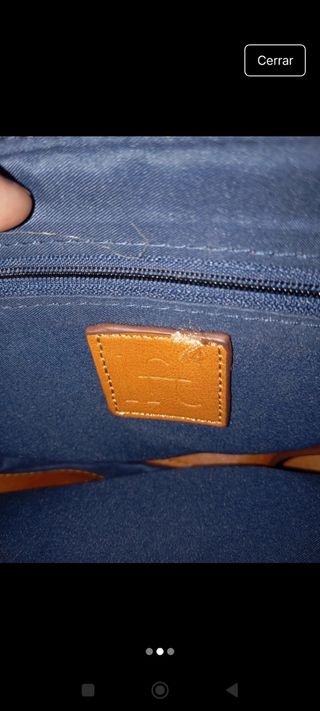 Bolso Lefties marrón - flores azules